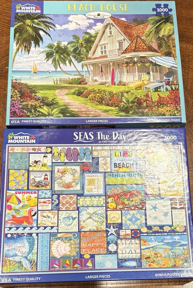White Mountain (lot Of 2) 1000 Pc. Jigsaw  puzzles 1000 PCs . Nonsmoker/PreOwned - Image 1 of 3