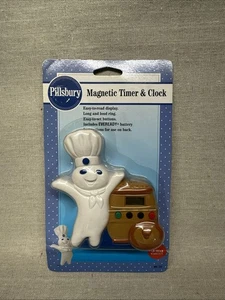 Vintage 1998 Pillsbury Dough Boy Kitchen Timer And Clock 4.25” Advertising New - Picture 1 of 4