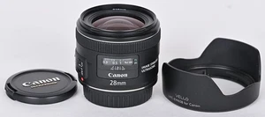 Canon EF 28mm f2.8 f2.8 IS USM Fast and Sharp Wide Angle Prime Hood and Warranty - Picture 1 of 11