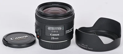 Canon EF 28mm f2.8 f2.8 IS USM Fast and Sharp Wide Angle Prime Hood and Warranty - Image 1 of 4