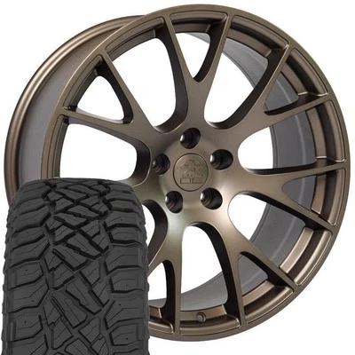 Set(4) DG69 Bronze 22x10 Wheels & 33x12.5x22 R/T Tires 5X5.5 +25ET - Image 1 of 4