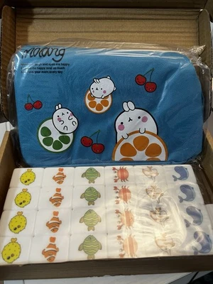 "Juego de juego Seaside Escape Mahjong azulejos de 1,4"" con bolsa de transporte Molang azul - 49 piezas" Foto 1 de 4