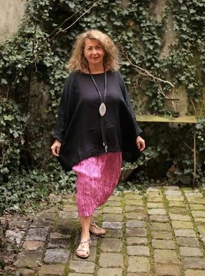 Privatsachen - Lagenlook OVERSIZE TUNIKA LACKER Gr 44 bis 52 - schwarz - Bild 1 von 4