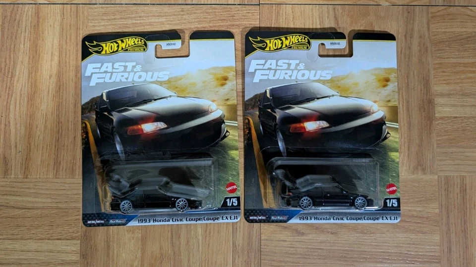Hot Wheels 2025 Premium~Fast & Furious ~ 1993 Honda Civic Coupe EX EJ1 Lot Of 2 - Image 1 of 1
