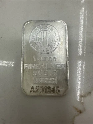 Refinería de metales NADIR - Barra de plata fina .999 de 1 oz sellada en tarjeta de ensayo Foto 1 de 4