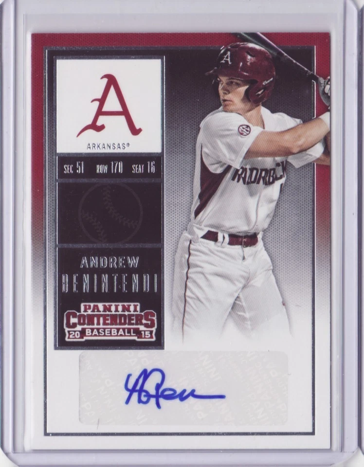 2015 Panini Contenders College Ticket Autograph #5 Andrew Benintendi Auto FlatSH - Image 1 of 1