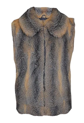 Chaleco de piel de zorro gris rojo real para hombre pelo corto S/M/L/XL Foto 1 de 4