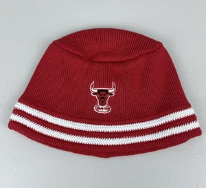 Mitchell & Ness Chicago Bulls NBA Knucket Knit Bucket Hat Red White - Picture 1 of 3