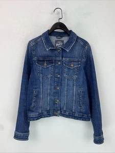 Mantaray Long Sleeve Denim Blue Jacket Button Closure Cotton Blend Size 12 - Picture 1 of 12