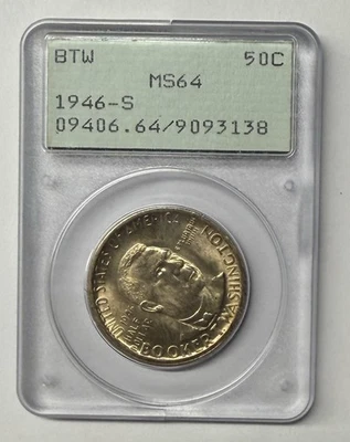*Rattler Holder* 1946-S 50C Booker T. Washington Half Dollar PCGS MS64 - Image 1 of 3