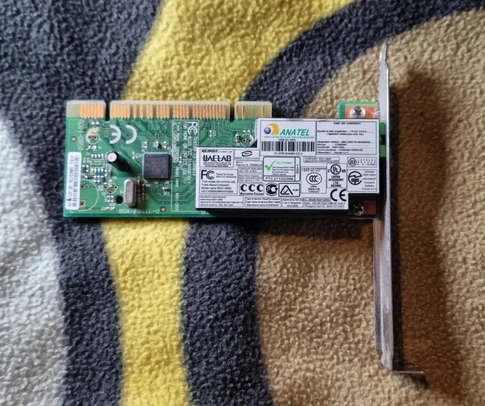 Anatel 56k V.90 PCI Fax Modem HP P/N 5188-2906 Conexant CX11256-31Z 415G D-1156l - Image 1 of 2