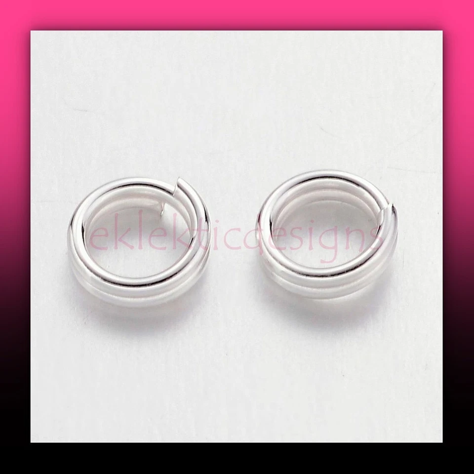 Anillos de salto de doble bucle divididos de aleación de metal plateado de 1,4 mm a granel de 4 mm 500 piezas Foto 1 de 3