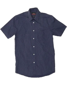 PIERRE CARDIN Mens Regular Fit Short Sleeve Shirt XS Navy Blue Flecked CA03 - Picture 1 of 3