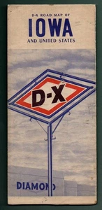 IOWA – HIGHWAY & ROAD MAP – 1940’S – DIAMOND (D-X) OIL COMPANY - Picture 1 of 2