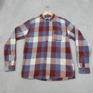 Quiksilver Shirt Youth XL/16 Burgundy Blue Cream Plaid Flannel Long Sleeve BPT1 - Picture 1 of 21