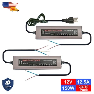 Outdoor Led Strip Adapter12V 150W 12.5A IP67 Waterproof AC 110V To DC 12V Driver - Picture 1 of 12