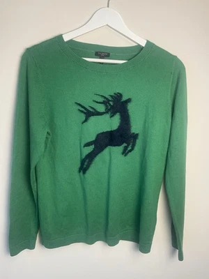 Suéter de Navidad verde Ann Taylor diseño reno talla M/p usado en excelente estado Foto 1 de 4