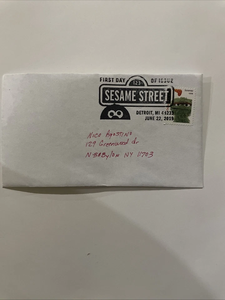 Sesame Street 2019  Oscar The Grouch FDC Detroit MI - Image 1 of 1