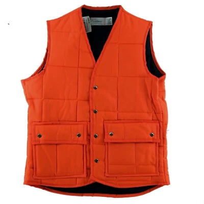 Riverside Quilted Workwear Nylon Orange Vest Button Down M M/40 - Image 1 of 4