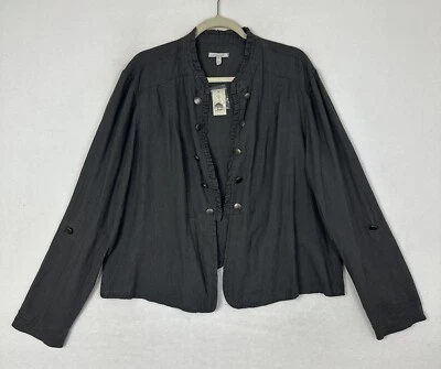 Mauices Womens Cardigan Gray Open Front Roll Tab Sleeve Size 2 NWT - Image 1 of 4