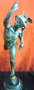 Statua Mercurio volante in bronzo - Foto 1 di 9