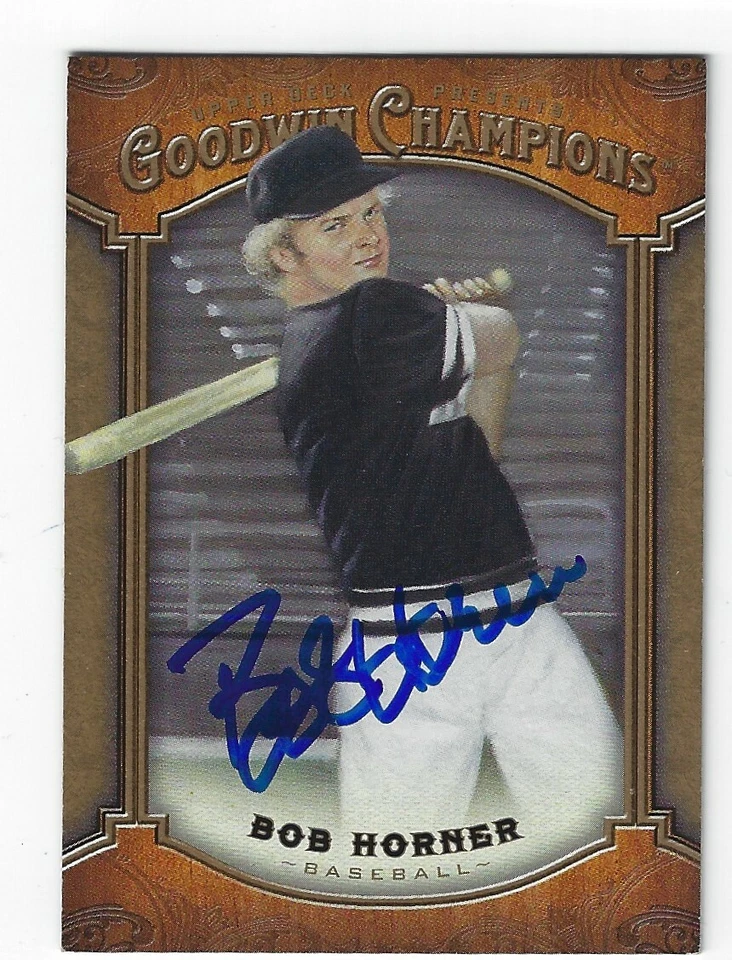 Autographed BOB HORNER Atlanta Braves 2014 UD GOODWIN card #66 w/Show Ticket - Image 1 of 1