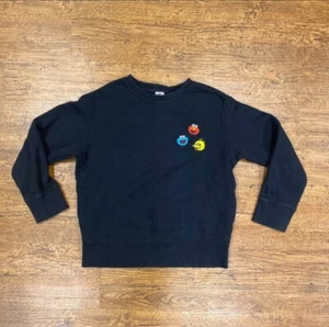 UNIQLO KAWS SESAME STREET Elmo Cookie Monster Big Bird Head Sweatshirt Kids 7-8 - Picture 1 of 5
