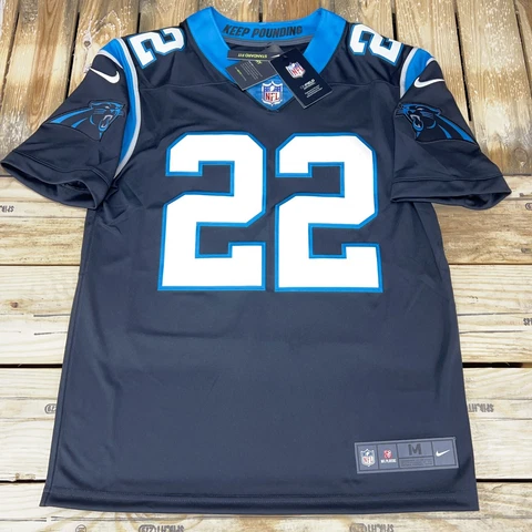 Mens CHRISTIAN McCAFFREY Carolina Panthers #22 Nike Limited Black Sewn Jersey MD Cover