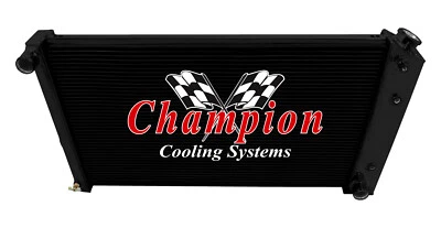 Radiador KR Champion 3 filas acabado negro 17x28" para Chevrolet El Camino 1968-1977 Foto 1 de 4