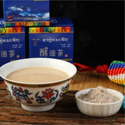 Té instantáneo de mantequilla tibetana yak dulce té con mantequilla Tíbet Su You Cha Po Cha 320 g Foto 1 de 4