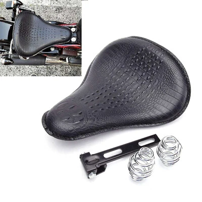 Soporte de resorte de asiento individual de cuero para motocicleta de 13"" para Harley Davidson Softail FXS Foto 1 de 4