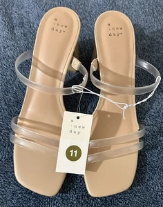 A New Day Damen 3" klobige Block High Heel Slipper Sandalen weite offene Zehenpartie - Bild 1 von 6