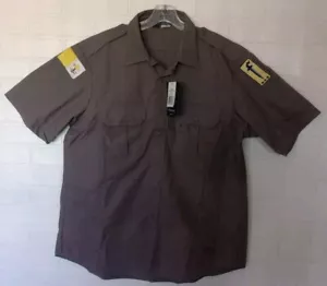 Propper Button-Up Short Sleeve Shirt Size L Shoulder Straps & Catholic Patches - Picture 1 of 11