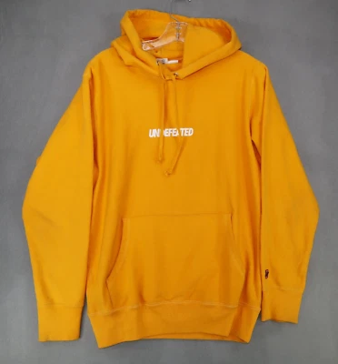 Undefeated Orange White Logo Spell Out Hoodie Size Small Gym Streetwear Heavy - Image 1 of 4