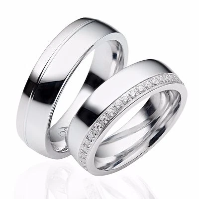 2x JC Trauringe Eheringe Verlobungsringe Silber 925 inkl. Gravur & Etui LC05 - Bild 1 von 4