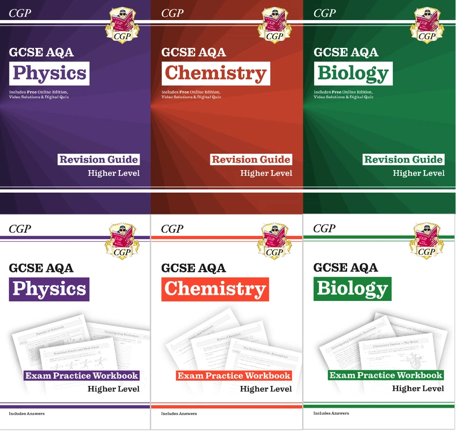 CGP GCSE AQA TRIPLE SCIENCE BIOLOGY CHEMISTRY PHYSICS  Revision & Workbooks  - Image 1 of 4