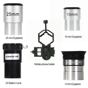 4mm/10mm /25mm eyepiece/2xbarlow lens/ phone Adapter DIY telescope eyepiece set - Picture 1 of 1