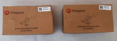 Lote de 2 acopladores de barril estándar Kegco D con mango de palanca negro KC KT85D-L Foto 1 de 4