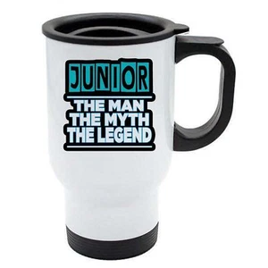 Junior - The Man, The Myth, The Legend - White Reusable Travel Mug - Picture 1 of 1