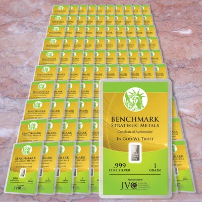  100 BARS 1/15GRAM.999 FINE PURE SILVER BAR 100 PACK PURE SILVER BULLION G9a - Image 1 of 3