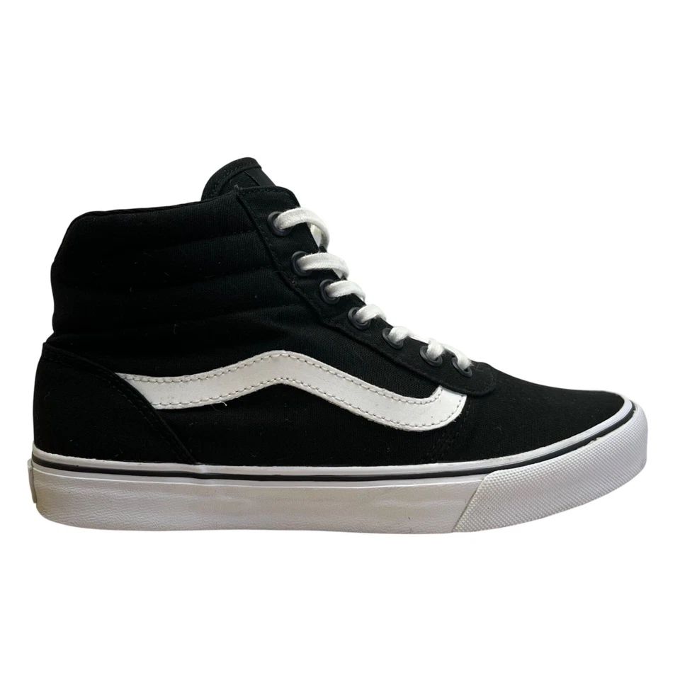 Zapatillas altas con cordones Vans Sk8-Hi para mujer de lona blancas y negras talla 6,5 Foto 1 de 4