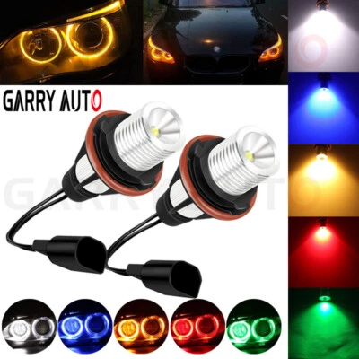 2x Multi-Color RGB LED Optional Angel Eyes Halo Ring Bulbs Fit BMW E39 E60 E63 - Image 1 of 4