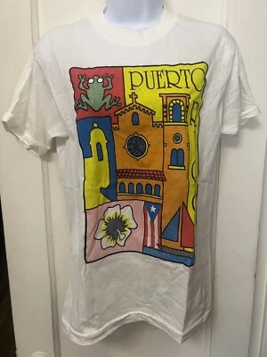 Camiseta De Colección Puerto Rico - Alrededor de los años 80/90 Hecha en EE. UU. Talla: Mediana Nueva de Lote Antiguo Foto 1 de 3