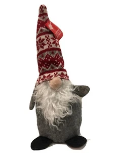 Gnome Decor Christmas Red Plush Holiday Winter Decorations 13"x4.5" NEW - Picture 1 of 4
