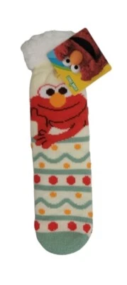 Calcetines antideslizantes forrados Sesame Street Elmo Sherpa marfil para mujer - talla única Foto 1 de 4