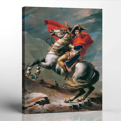 Fine Art Oil Painting Jacques Louis David Napoleon Crossing The Alps Canvas - Image 1 of 4