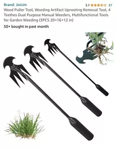 Rastrello da diserbo da giardino 3 pezzi, nuovo affilato e resistente con strumento di diserbo radice NUOVO - Foto 1 di 6