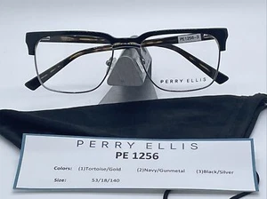 Totalmente Nuevos Monturas de Gafas PERRY ELLIS PE 1256-3 Negro Pistola 53-18-140 - Imagen 1 de 3