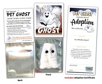 Halloween Mascota Fantasma - Regalo Favor Fiesta - Truco o trato - Niños Niño Niña Escuela Foto 1 de 4