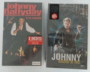 JOHNNY HALLYDAY ( LOT VHS NEUVES ) ♦ A LA CIGALE (2 INEDITS) + ALLUME LE FEU ♦ - Picture 1 of 7